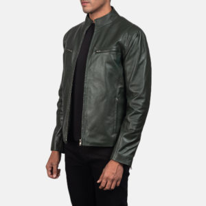 Ionic Green Leather Biker Jacket
