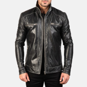 Hudson Black Leather Biker Jacket