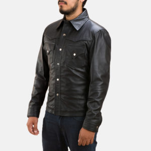 Ranchson Black Leather Shirt