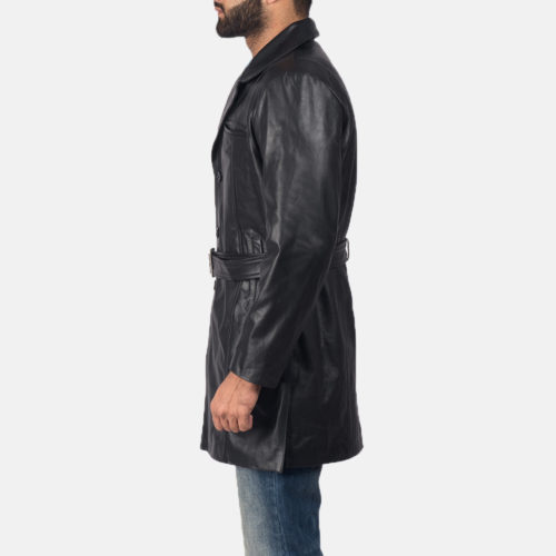 Jordan Black Leather Coat
