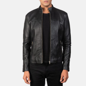 Adornica Black Leather Biker Jacket