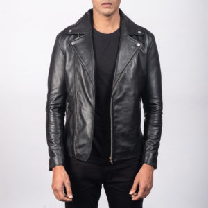 Noah Black Leather Biker Jacket