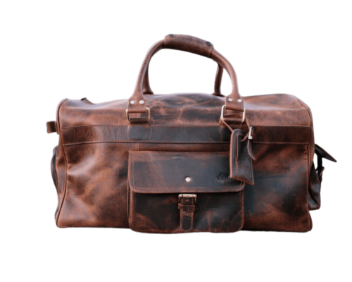 60L Weekender Leather Duffel Bag For Men