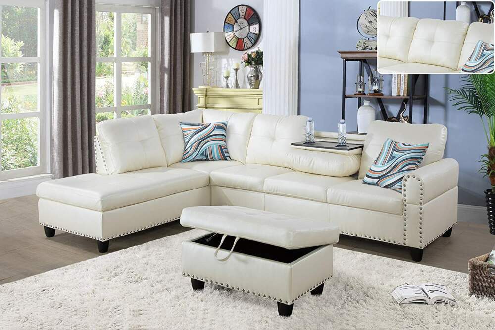 Get Comfortable with These Awesome White Leather Sectional Sofas 1
