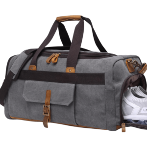 BLUBOON Weekender Overnight Canvass Leather Duffel Bag