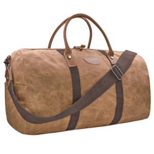 Waterproof Canvas Travel Overnight Brown Duffel Bag