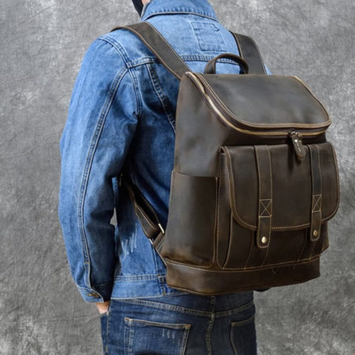 Genuine Leather 15.6 Laptop Backpack