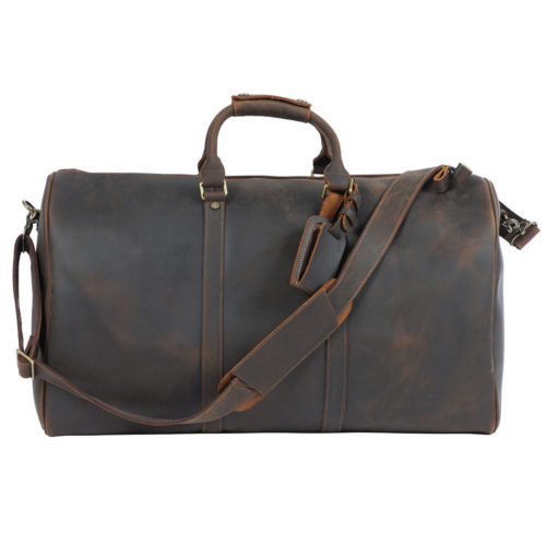 Woosir Genuine 24' Leather Weekender Travel Duffel Bag