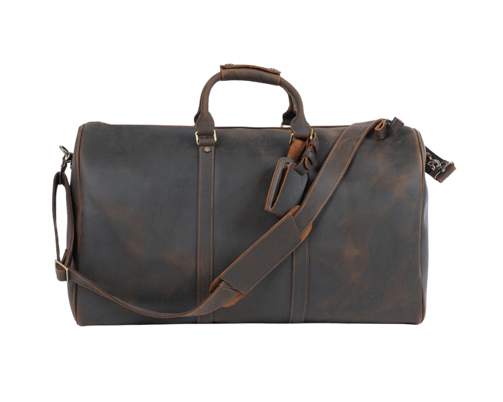 Genuine Leather Weekender Travel Duffel Luggage Bag