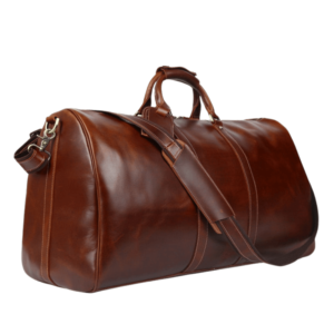Mens Genuine Leather Overnight Travel Duffle Overnight Weekender Bag