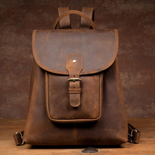 Brown Leather Backpack For Women