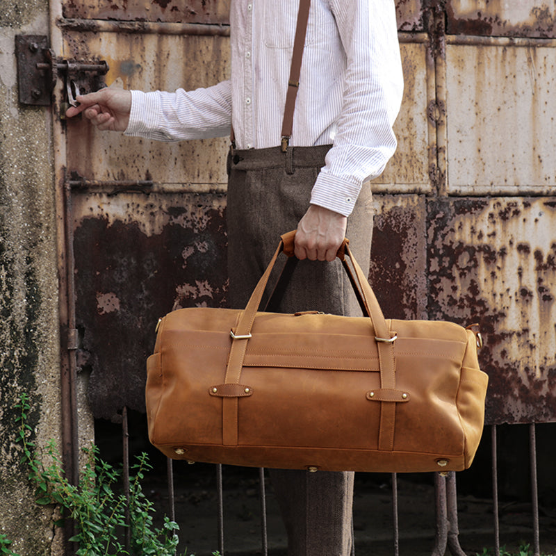 Vintage Men's Leather Duffle Bag - Horizon Leathers