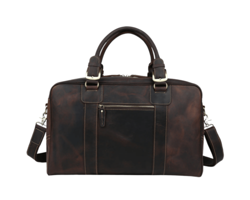 Vintage Weekender Leather Travel Duffle Bag