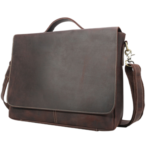 15" Slim Leather Laptop Briefcase 1