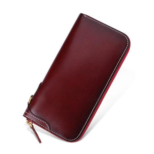 Men's Long Cowhide Leather Wallet
