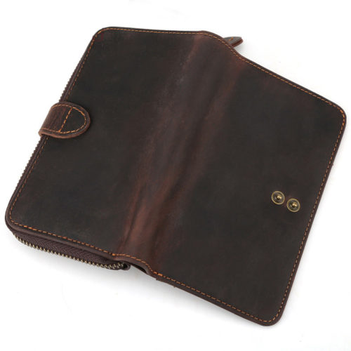 Vintage Genuine Leather Long Wallet for Men
