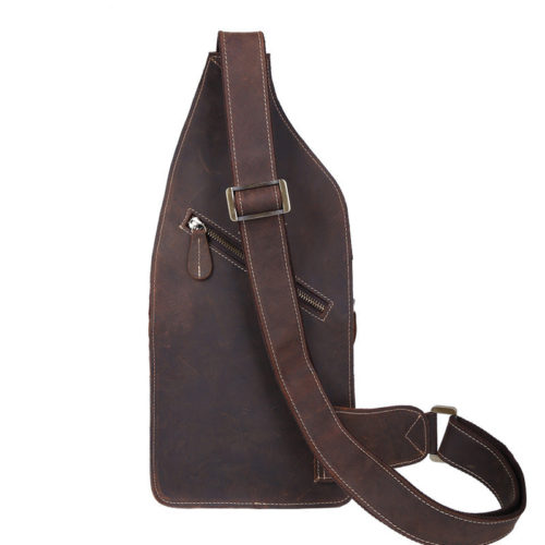 Outdoor Leather Crossbody Sling Backpack