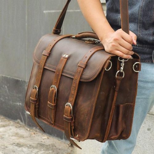Convertible Vintage Leather Briefcase / Backpack