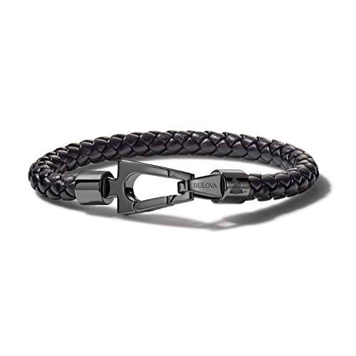 Bulova Mens Latin Grammy Leather Bracelet 1