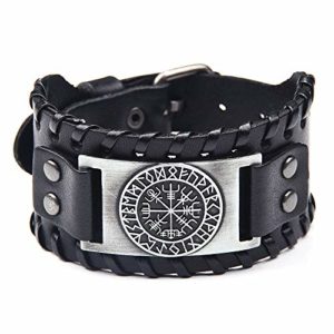 Nordic Bracelet with Runic Compass Leather Bracelet For Men 9