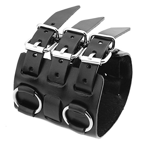 HZMAN Men's Genuine Leather Bracelet Bangle Cuff 3