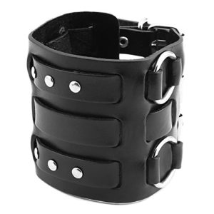 HZMAN Men's Genuine Leather Bracelet Bangle Cuff 16