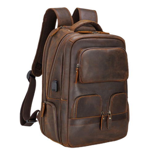 Multi Pocket Leather Backpack For Men 1