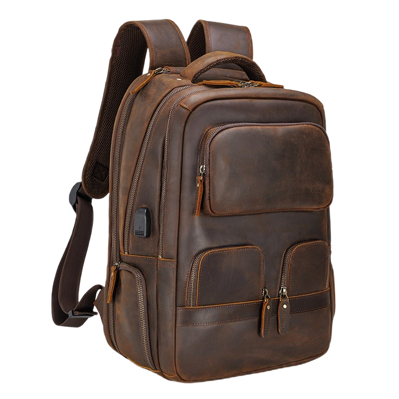Multi Pocket Leather Backpack For Men - Horizon Leathers