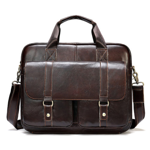 Office Document Laptop Leather Briefcase for Men