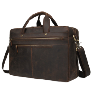 17" Vintage Leather Laptop Briefcase For Men 6