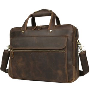 15.6" Vintage Leather Briefcase for Men 35