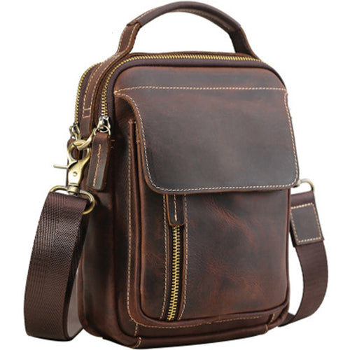Men's Genuine Leather Shoulder Bag By Woosir