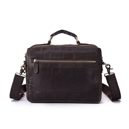 Men's Vintage Genuine Leather Large Messenger Bag By Woosir