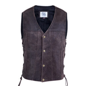 Distressed Leather Motorcycle Vest