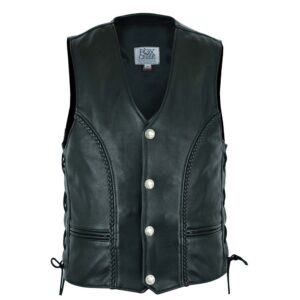 Men's Braided Vest with Buffalo Nickels
